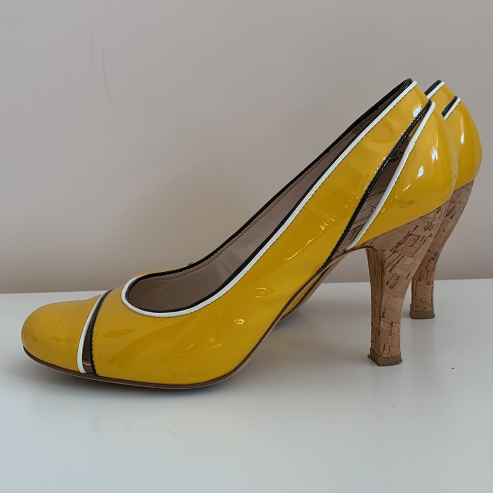 Plenty by Tracy Reese Yellow Patent Leather heels size 37